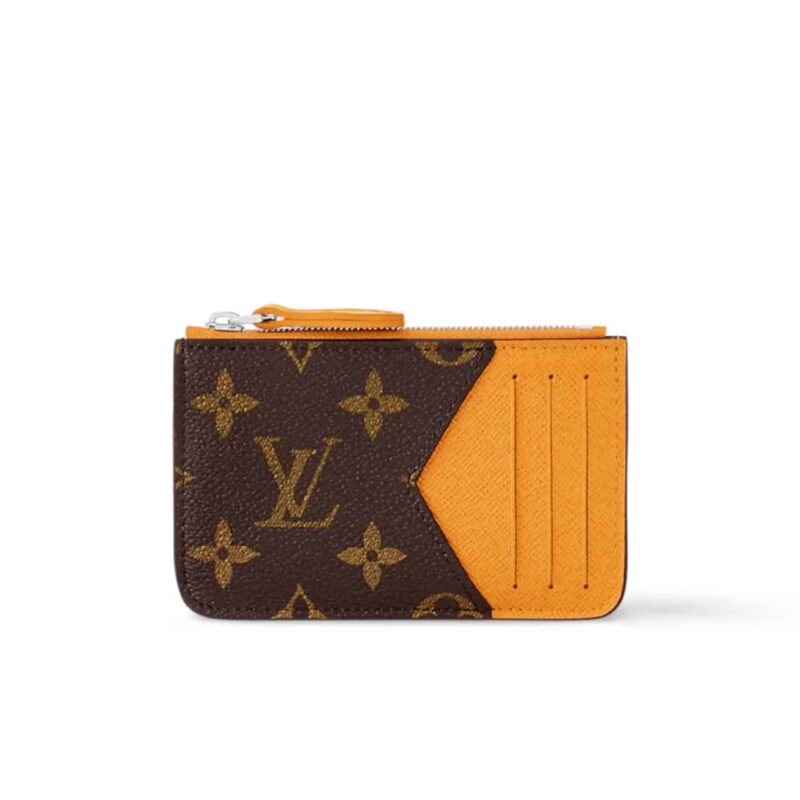LOUIS VUITTON ROMY CARD WALLET BROWN AND YELLOW 12CM M12384