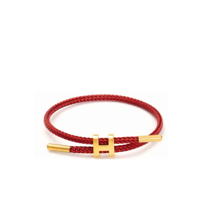 HERMES ROPE CHAIN BRACELET RED