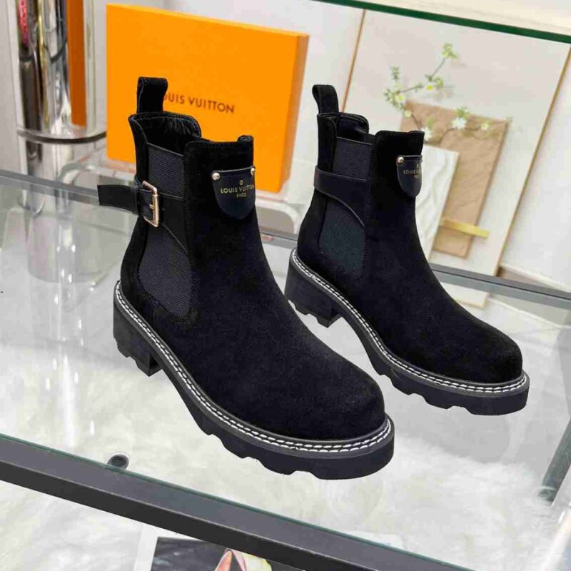 Alternative view of Louis Vuitton Lv Beaubourg Ankle Boot Suede In Black 1Ackcj