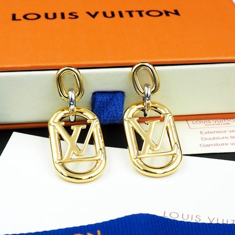 Alternative view of LOUIS VUITTON EVERYDAY CHAIN LV EARRINGS GOLD AND SILVER