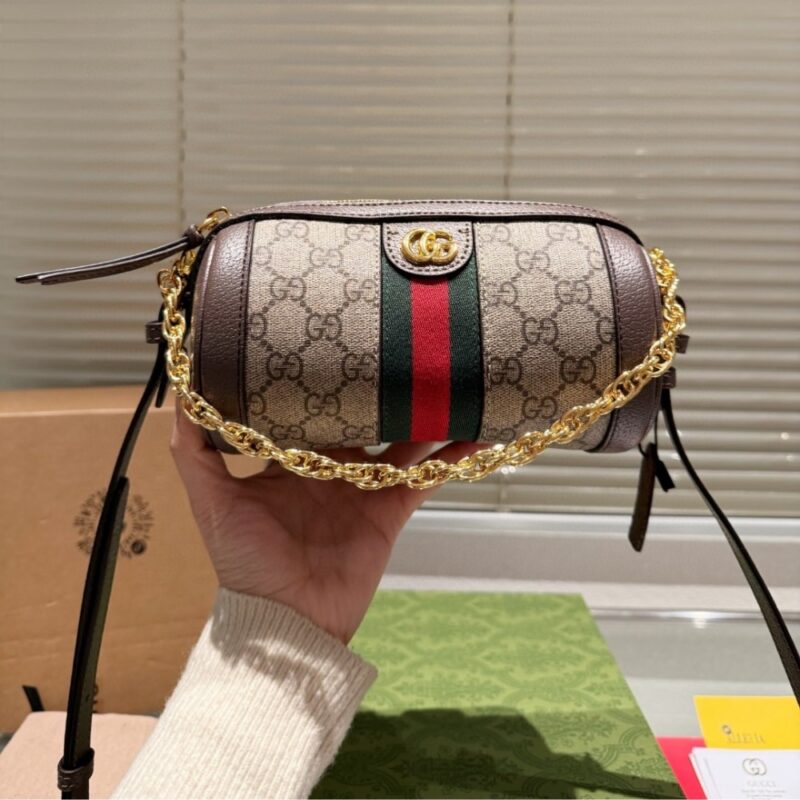 Alternative view of GUCCI OPHIDIA GG SUPREME SHOULDER BAG BEIGE AND EBONY 19CM