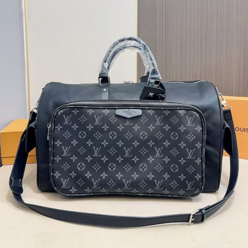 Alternative view of LOUIS VUITTON KEEPALL BANDOULIÈRE 50 BLACK AND GREY 50CM