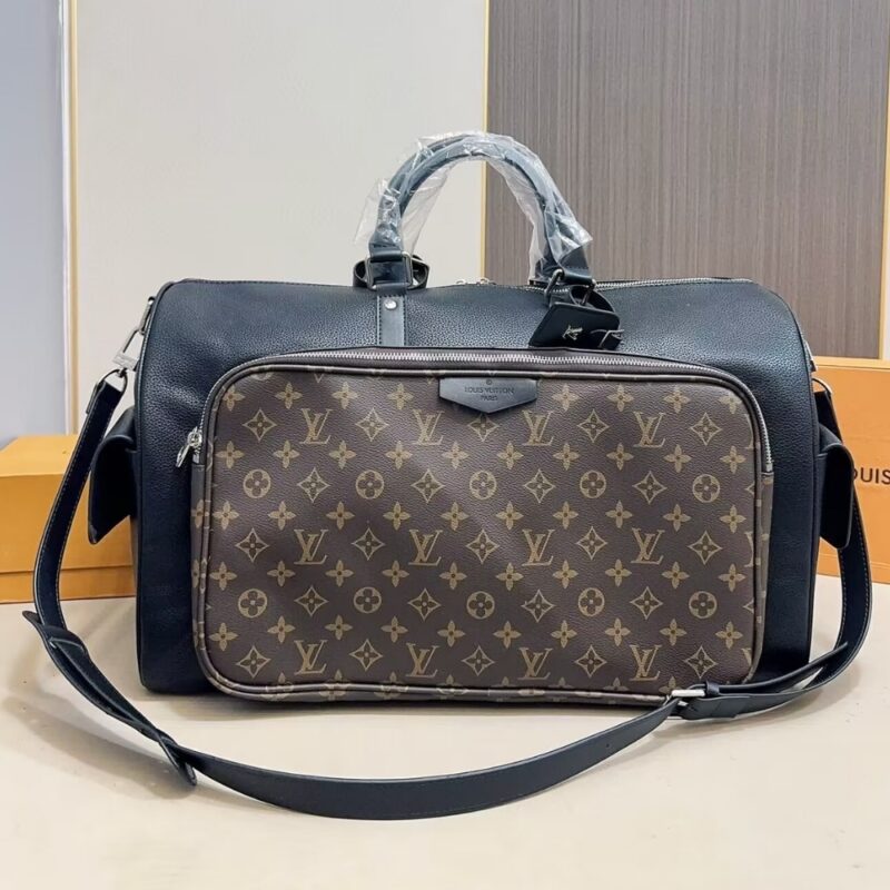 Alternative view of LOUIS VUITTON KEEPALL BANDOULIÈRE 50 BLACK AND BROWN 50CM