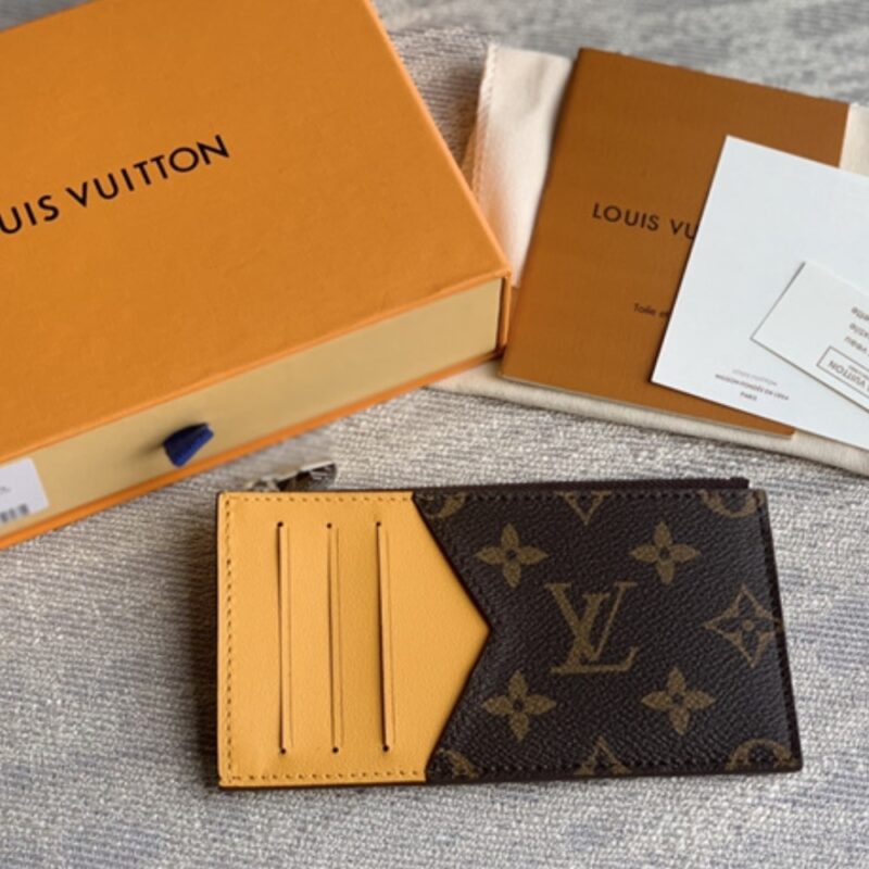 Alternative view of LOUIS VUITTON ROMY CARD WALLET BROWN AND YELLOW 12CM M12384