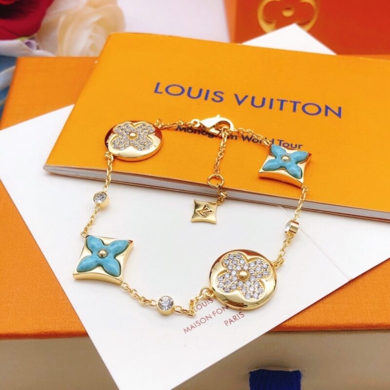 Alternative view of LOUIS VUITTON COLOR BLOSSOM BB BRACELET GOLD TONE WITH BLUE Q05979