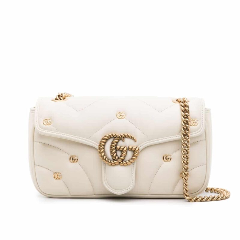 GUCCI GG MARMONT SMALL SHOULDER BAG WHITE 26CM
