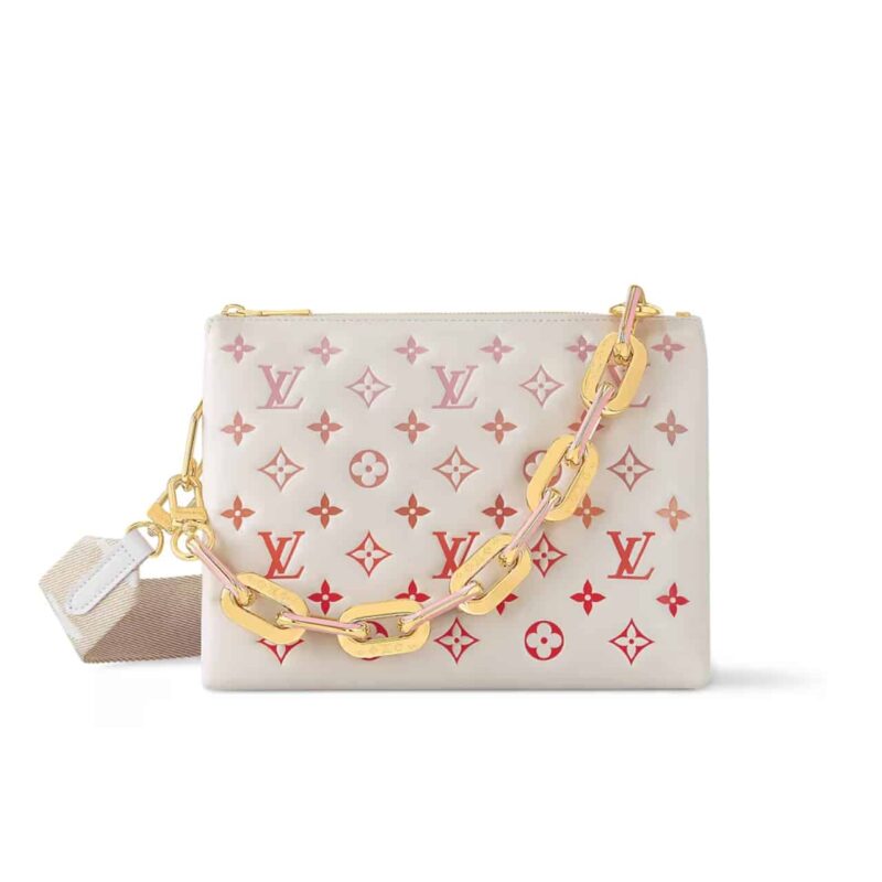 LOUIS VUITTON COUSSIN PM BAG MONOGRAM EMPREINTE SUNRISE AQUARELLE 27CM M25110