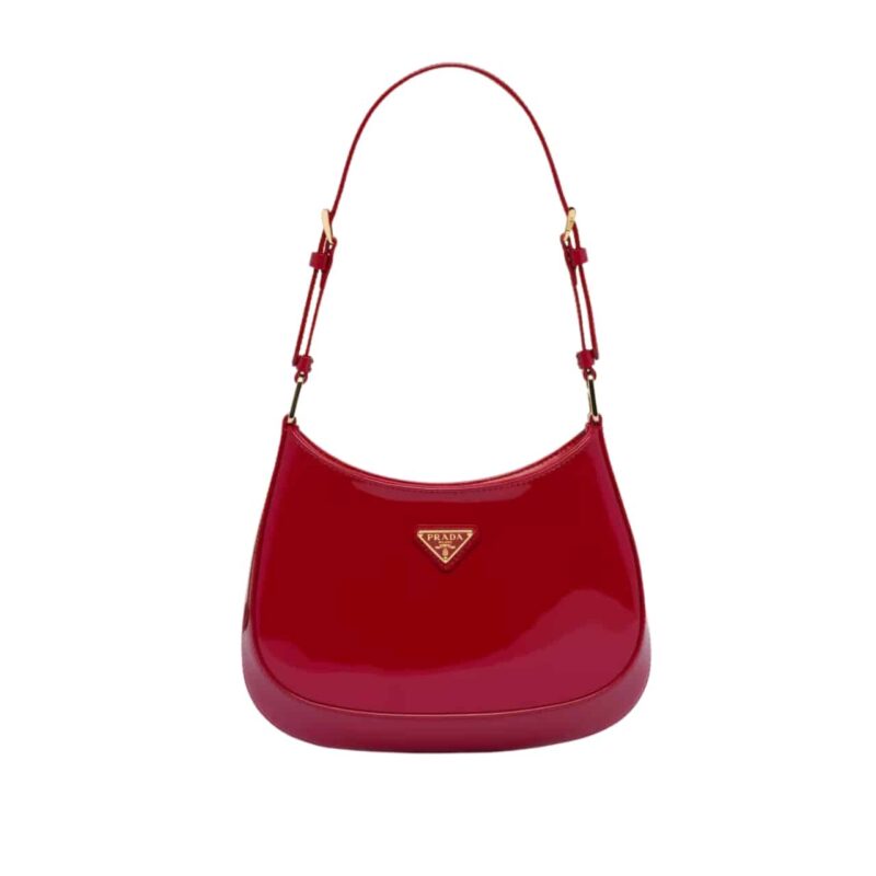 PRADA CLEO PATENT LEATHER BAG CHERRY RED 27CM 1BC169 069 F0E06 V HOO