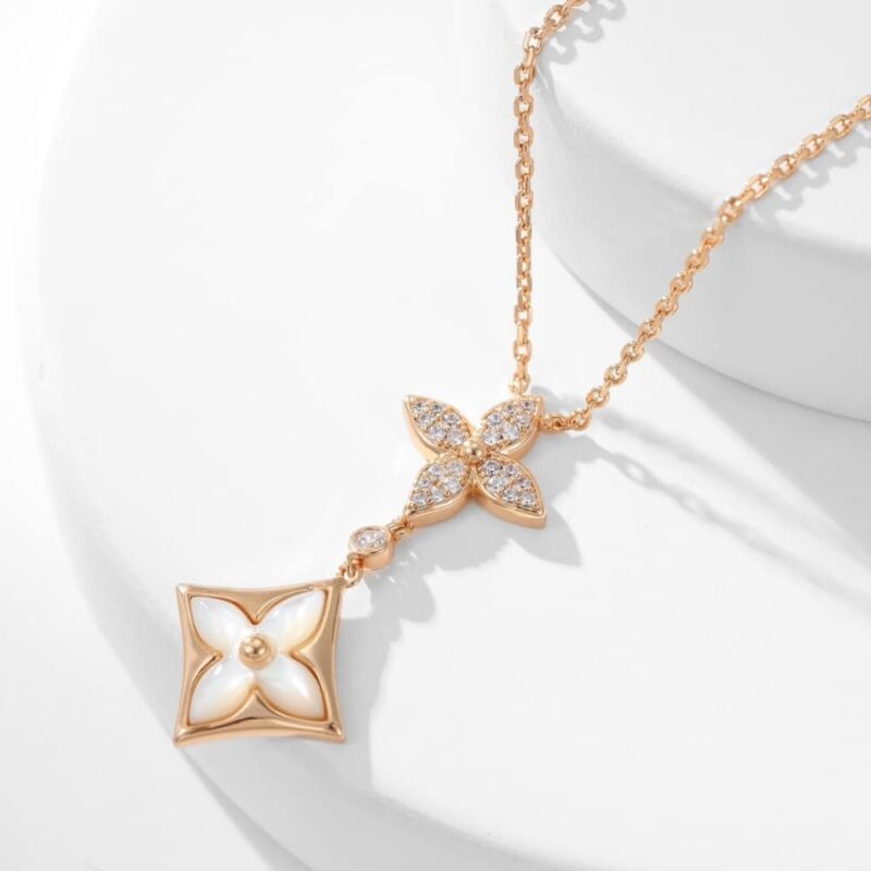Alternative view of LOUIS VUITTON COLOR BLOSSOM DOUBLE STAR NECKLACE Q94676