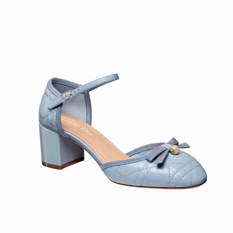DIOR BALLET PUMP QUILTED CANNAGE PALE BLUE KDV273CQC S26N T375