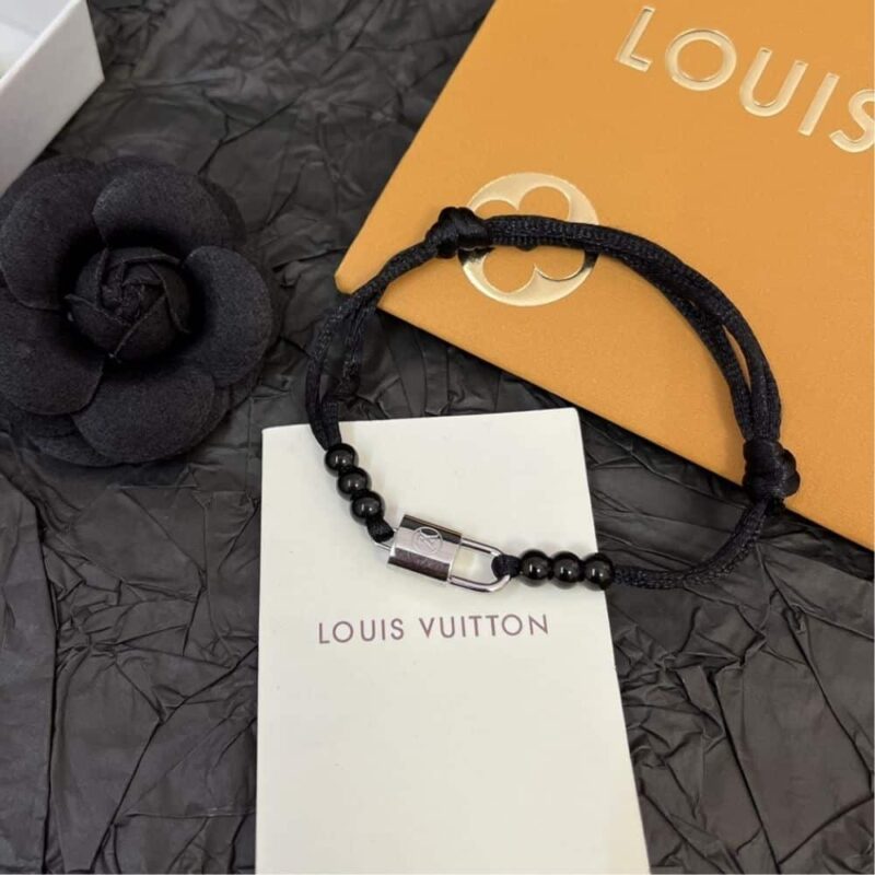 Alternative view of LOUIS VUITTON SILVER LOCKIT BRACELET BLACK Q05729