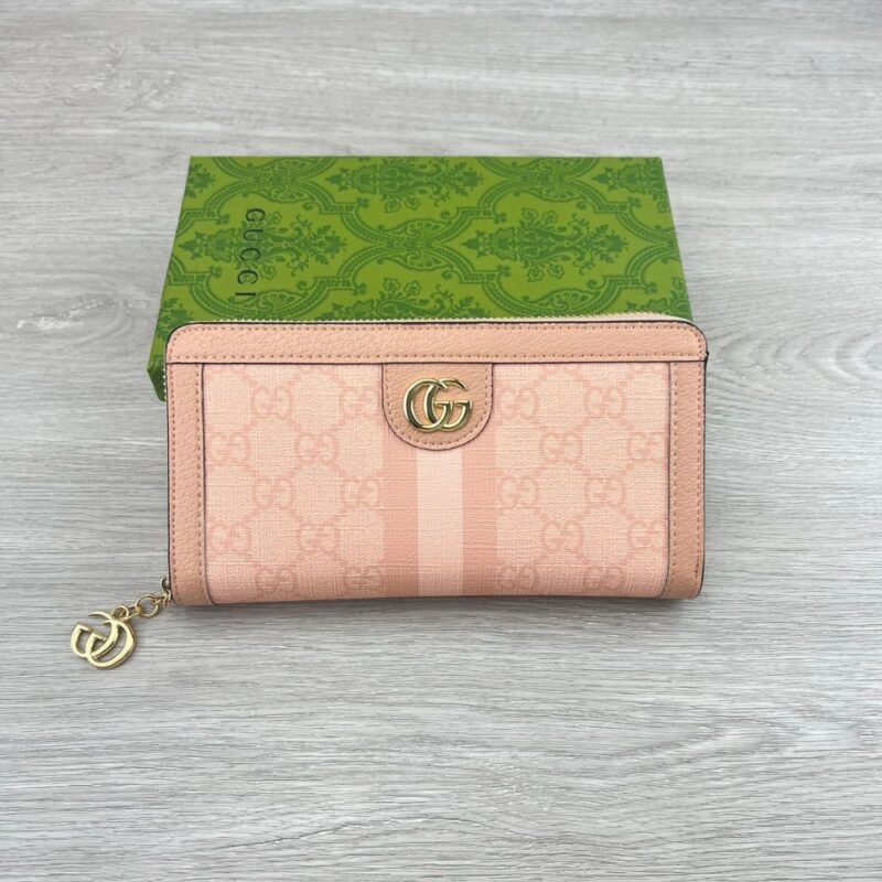 Alternative view of GUCCI OPHIDIA GG ZIP AROUND WALLET PINK 19CM