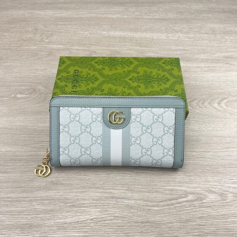 Alternative view of GUCCI OPHIDIA GG ZIP AROUND WALLET BLUE 19CM