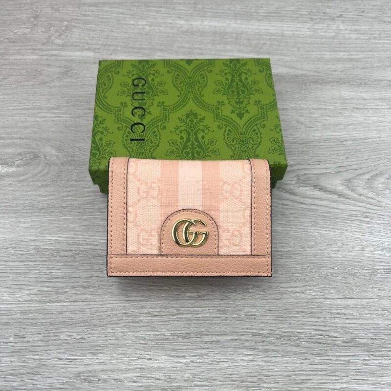 Alternative view of GUCCI OPHIDIA GG CARD CASE WALLET PINK 11CM