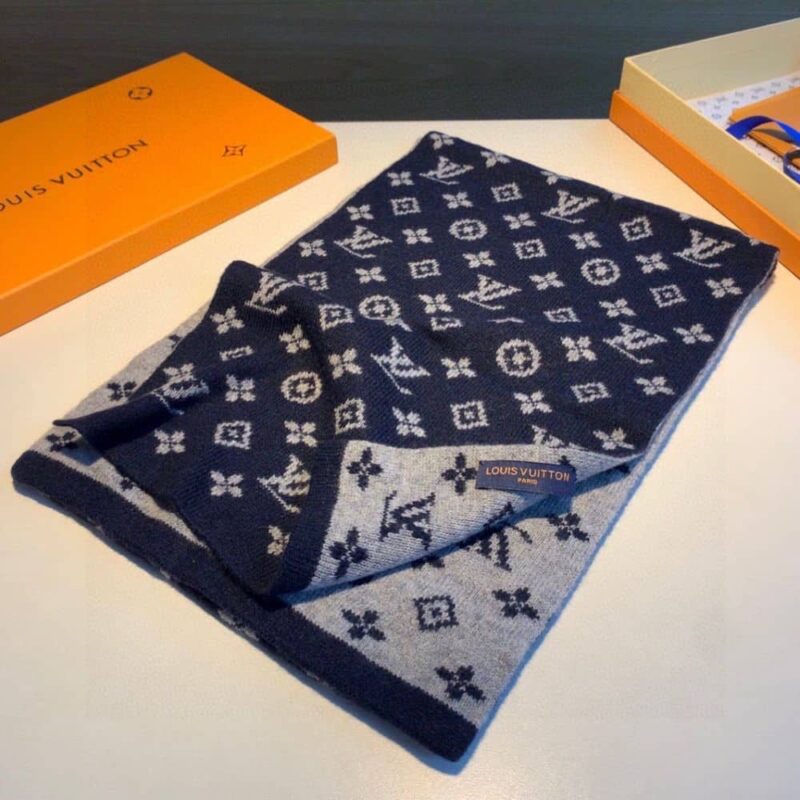 Alternative view of LOUIS VUITTON CACHECOL MONOGRAM DENIM SCARF DARK GREY