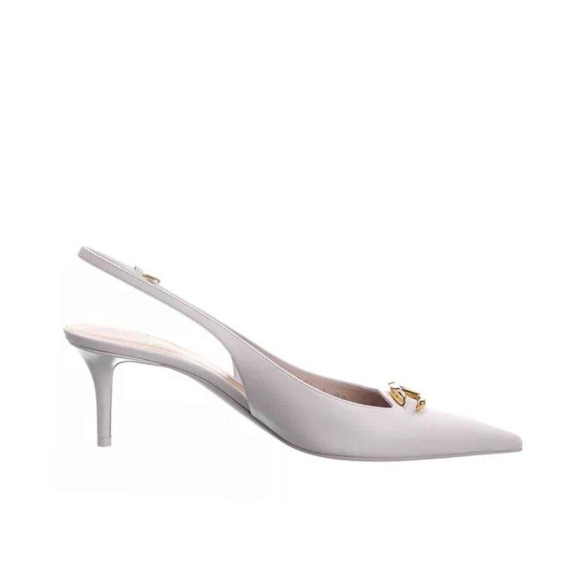 VALENTINO THE BOLD EDITION VLOGO SLINGBACK PUMP 60MM IN IVORY