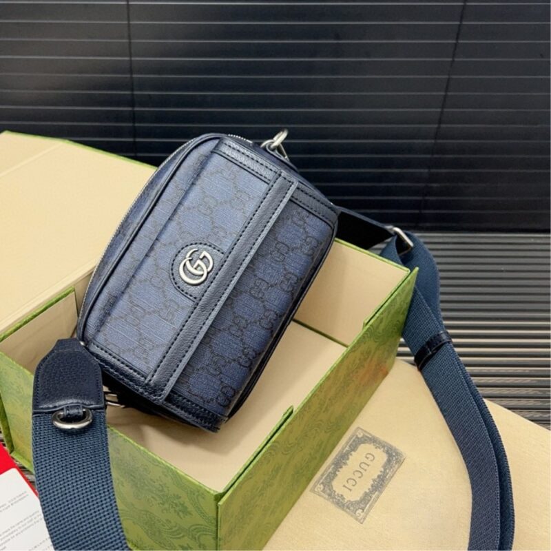 Alternative view of GUCCI OPHIDIA GG MINI BAG DARK BLUE 20CM