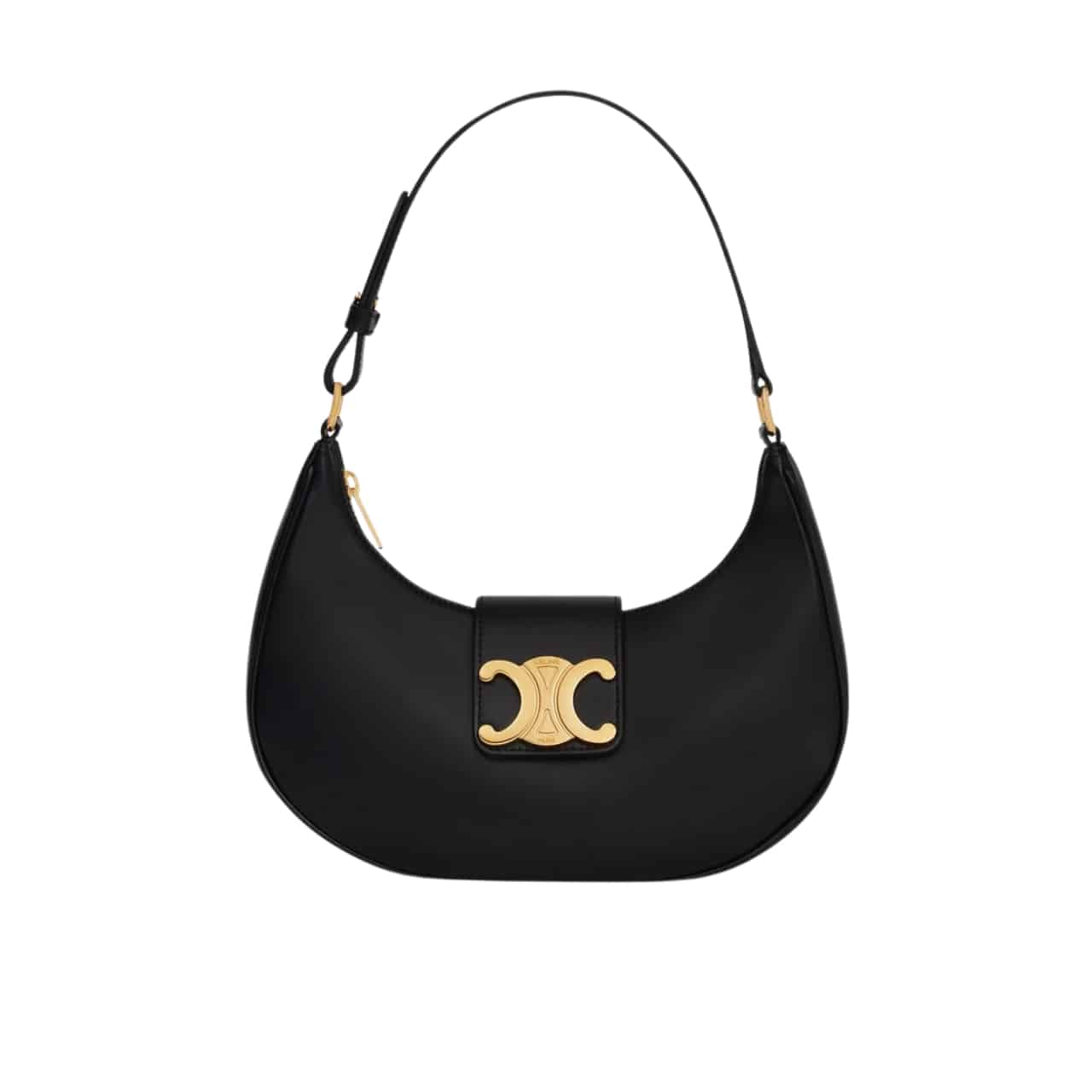 CELINE MEDIUM AVA TRIOMPHE BAG IN SMOOTH BLACK 24CM 114493DGQ 38NO