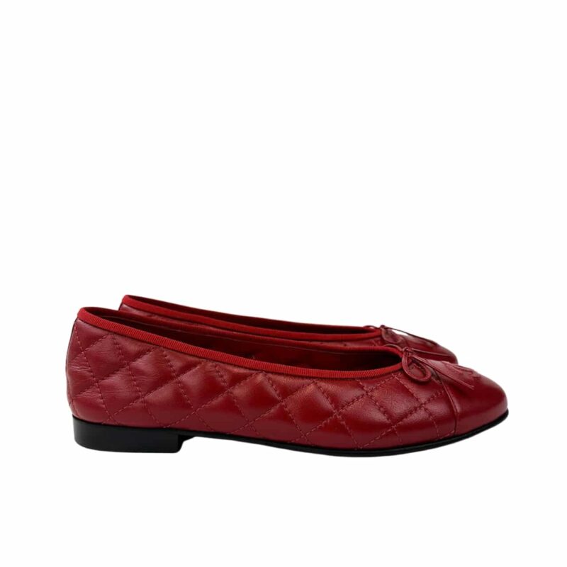 CHANEL BALLERINA FLAT SHOES IN RED