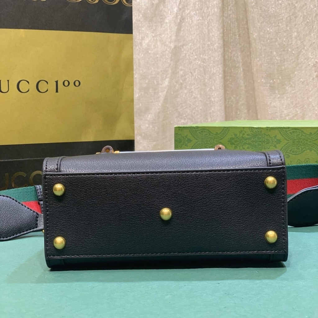 Gucci Diana Small Tote Bag Black Leather 20cm 702732 U3ZDT 1073 - Image 7