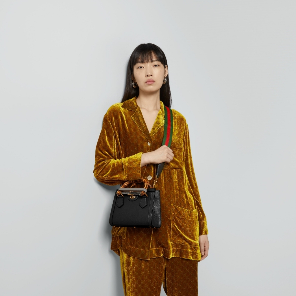 Gucci Diana Small Tote Bag Black Leather 20cm 702732 U3ZDT 1073 - Image 10