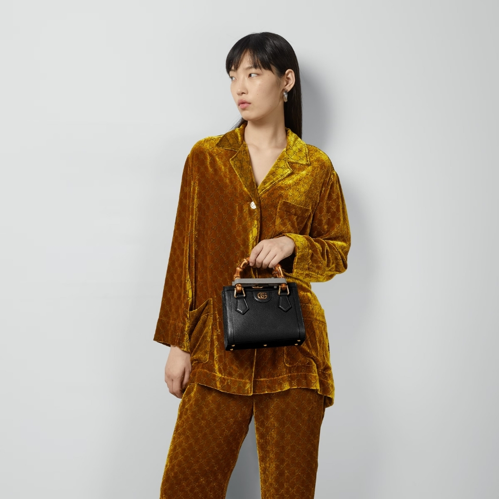 Gucci Diana Small Tote Bag Black Leather 20cm 702732 U3ZDT 1073 - Image 11