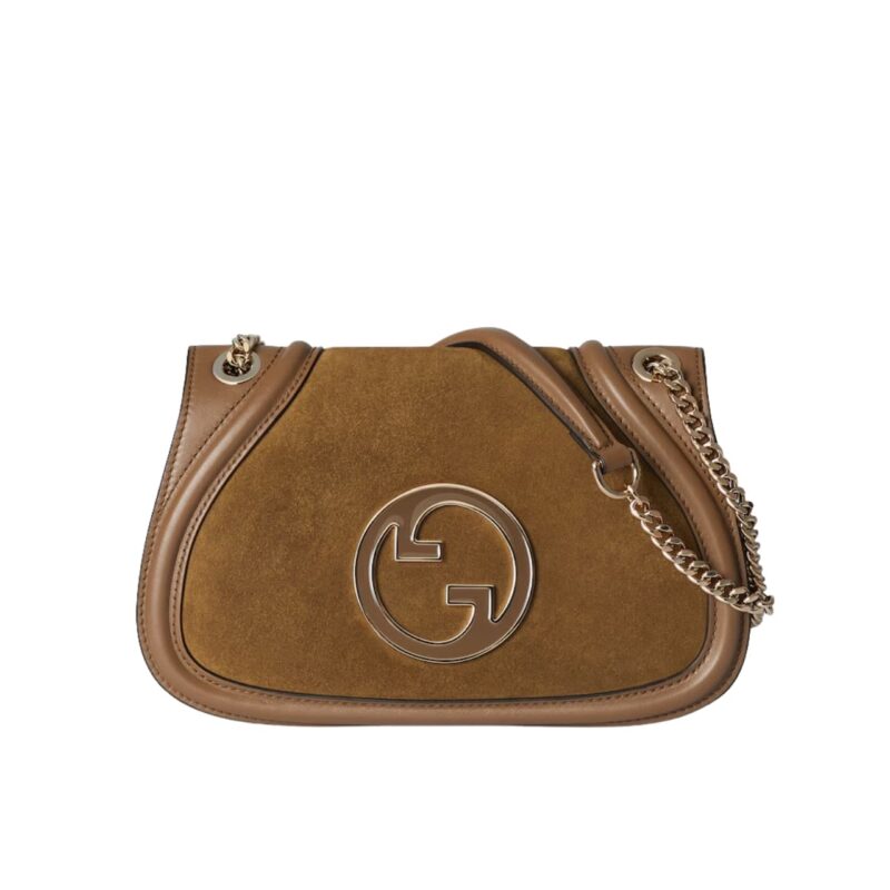 GUCCI BLONDIE SMALL SHOULDER BAG LIGHT BROWN SUEDE 26CM 815715 CAAAU 2808