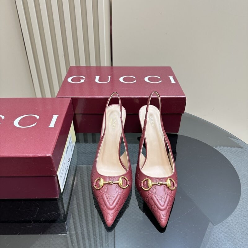 Alternative view of GUCCI WOMEN'S HORSEBIT PUMP GG LEATHER ROSSO ANCORA RED ‎792065 AAEGJ 6207