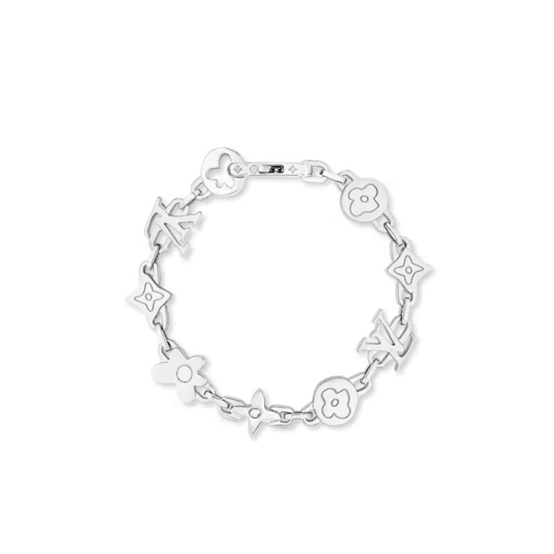LOUIS VUITTON MONOGRAM CRAGGY BRACELET SILVER M1596L