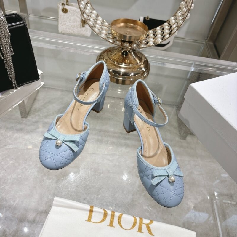 Alternative view of DIOR BALLET PUMP QUILTED CANNAGE PALE BLUE KDV273CQC S26N T375