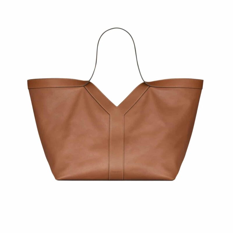 SAINT LAURENT Y TOTE IN LEATHER BAG BROWN 37CM 817602AAEC36359