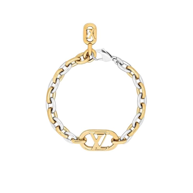 LOUIS VUITTON EVERYDAY CHAIN LV BRACELET GOLD AND SILVER
