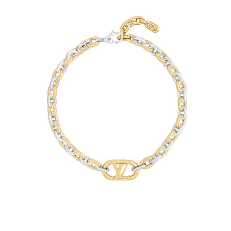 LOUIS VUITTON EVERYDAY CHAIN LV NECKLACE GOLD AND SILVER