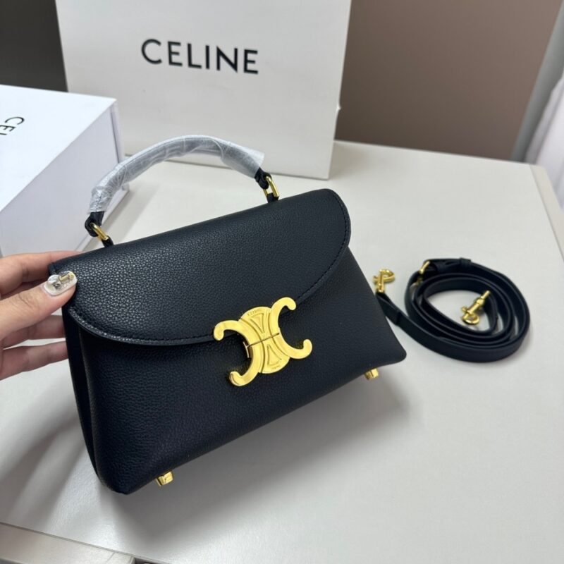 Alternative view of CELINE TEEN NINO BAG IN SHINY BLACK 20CM 118113GG2 38NO