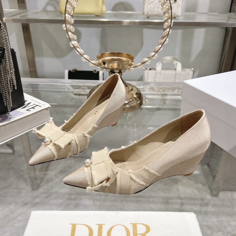 Alternative view of DIOR ADIORABLE PUMPS FRINGED GROSGRAIN IN BEIGE