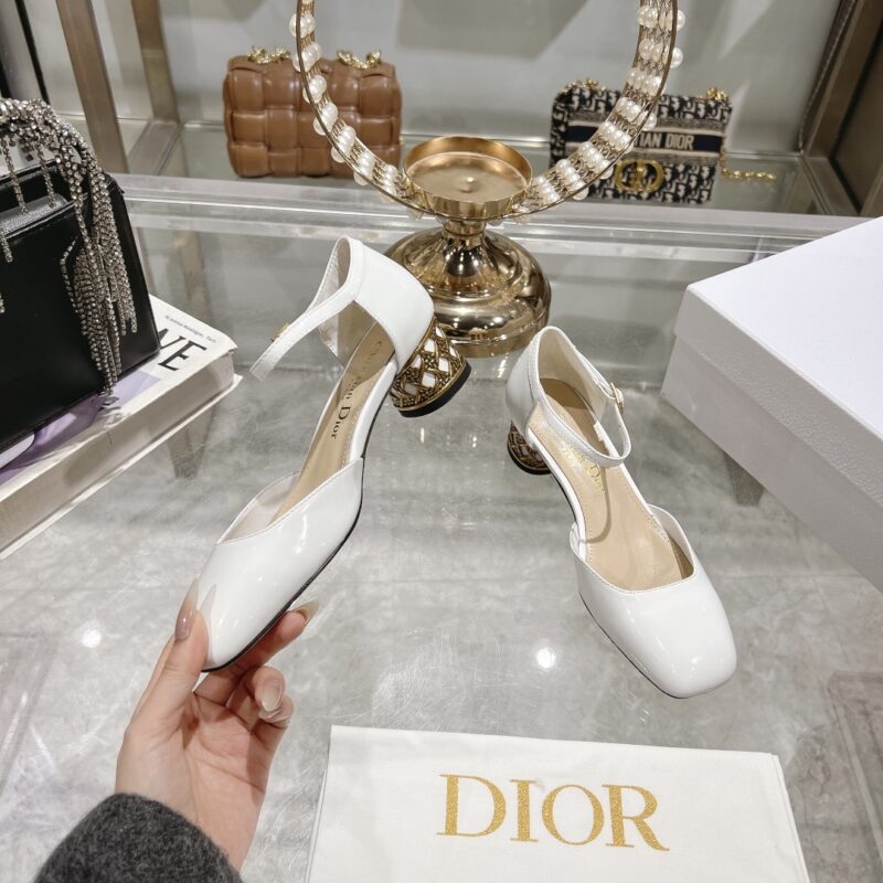 Alternative view of DIOR MARY JANE PUMPS WITH METAL HEEL WHITE