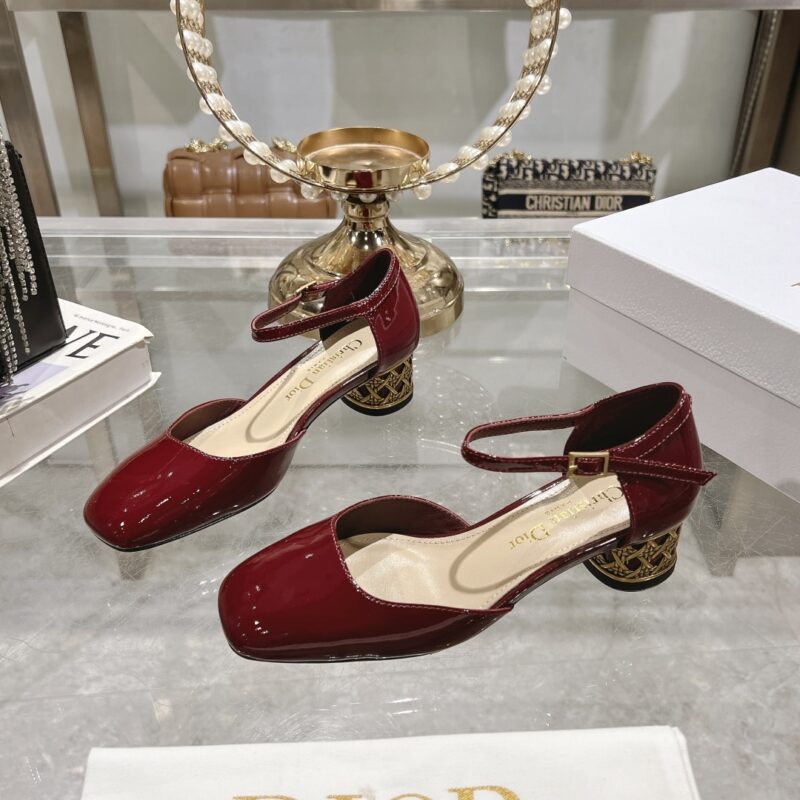 Alternative view of DIOR MARY JANE PUMPS WITH METAL HEEL BURGUNDY
