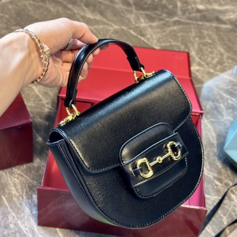 Alternative view of GUCCI HORSEBIT 1955 MINI TOP HANDLE BAG BLACK ‎14CM 781387 1AAQD 1000