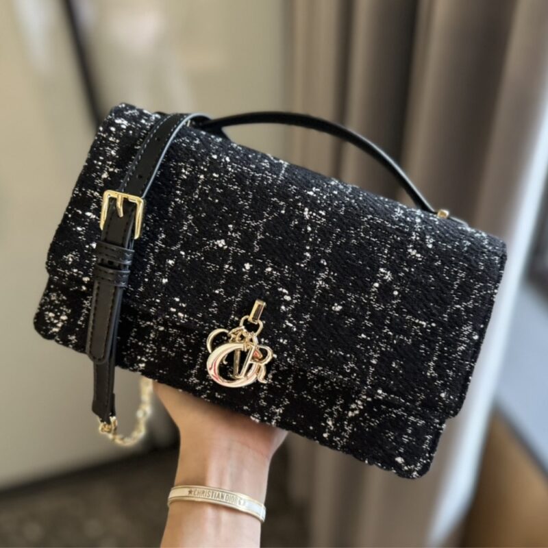 Alternative view of DIOR MY DIOR TOP HANDLE BAG BLACK CANNAGE TWEED BLACK 24CM M0997OTKV M911