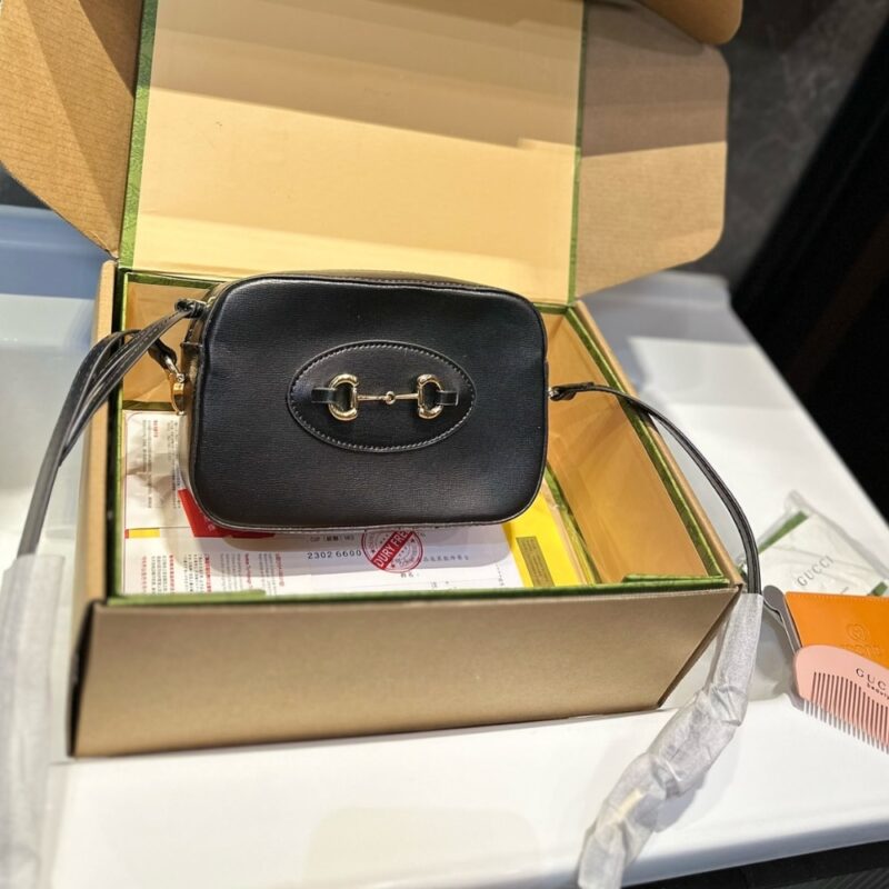 Alternative view of GUCCI HORSEBIT 1955 MINI SHOULDER BAG BLACK 18CM 760196 1AAQD 1000