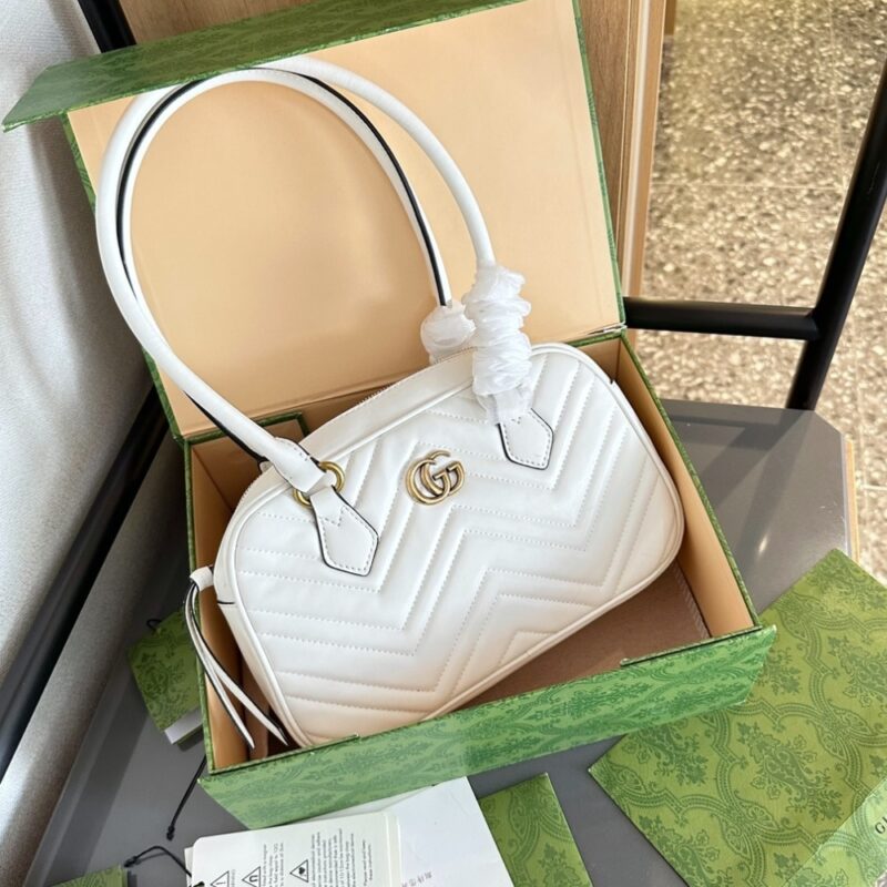 Alternative view of GUCCI MARMONT SMALL TOP HANDLE BAG WHITE 25CM