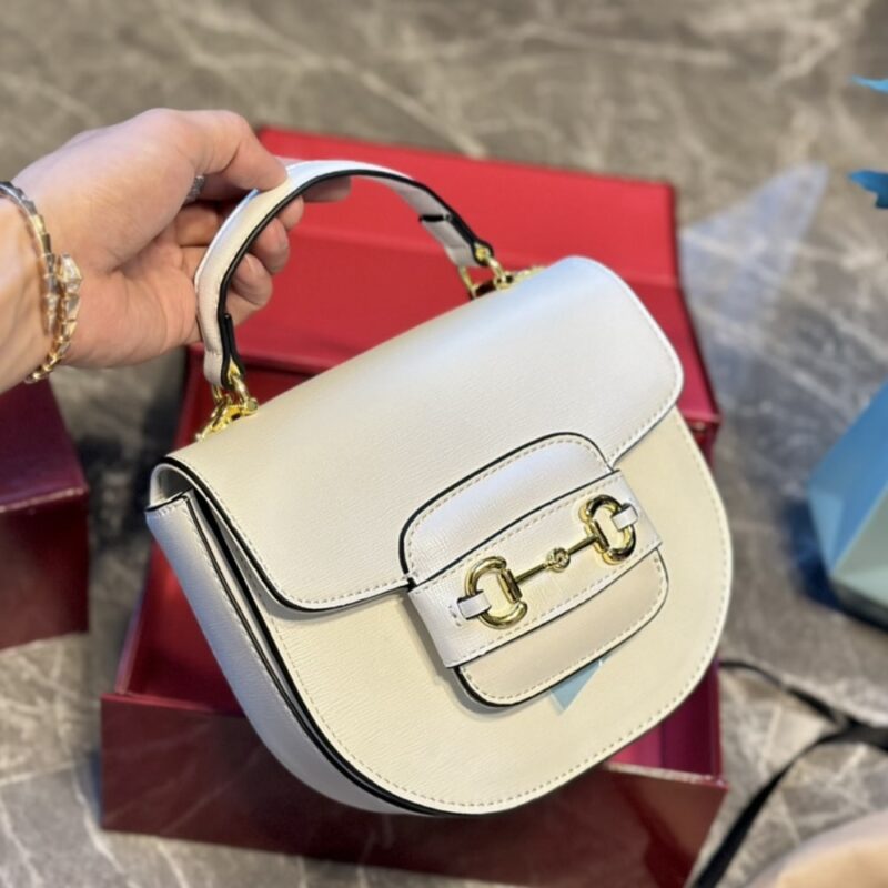 Alternative view of GUCCI HORSEBIT 1955 MINI TOP HANDLE BAG WHITE ‎14CM 781387 1AAQD 9022