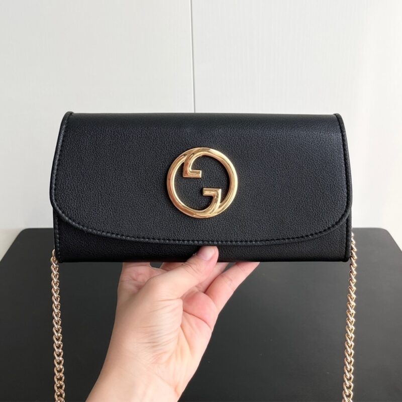 Alternative view of GUCCI BLONDIE CONTINENTAL CHAIN WALLET BLACK 21CM ‎725215 UXX0G 1000