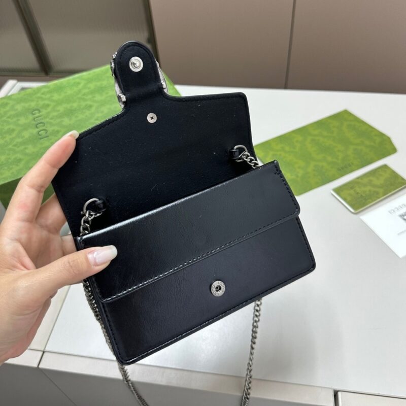 Alternative view of GUCCI DIONYSUS SUPER MINI BAG PATENT LEATHER BLACK 18CM 795368 0AAA6 1000