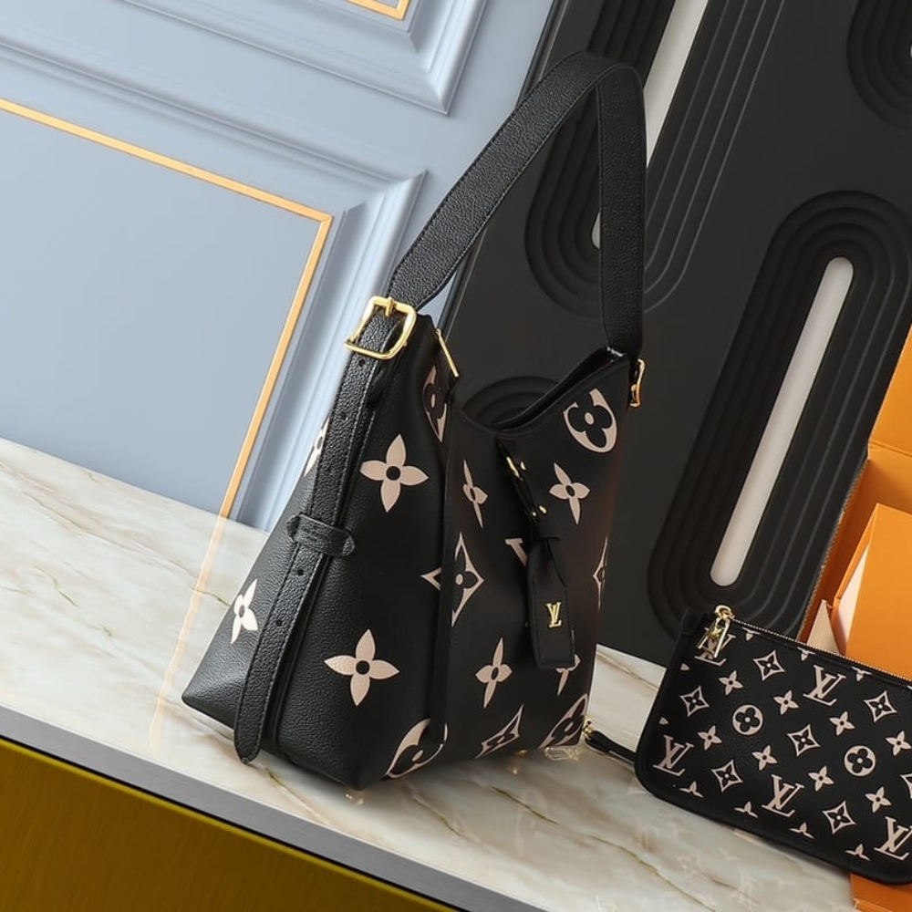 Louis Vuitton Carryall PM Bicolor Monogram Empreinte Black Beige 29Cm - Image 3