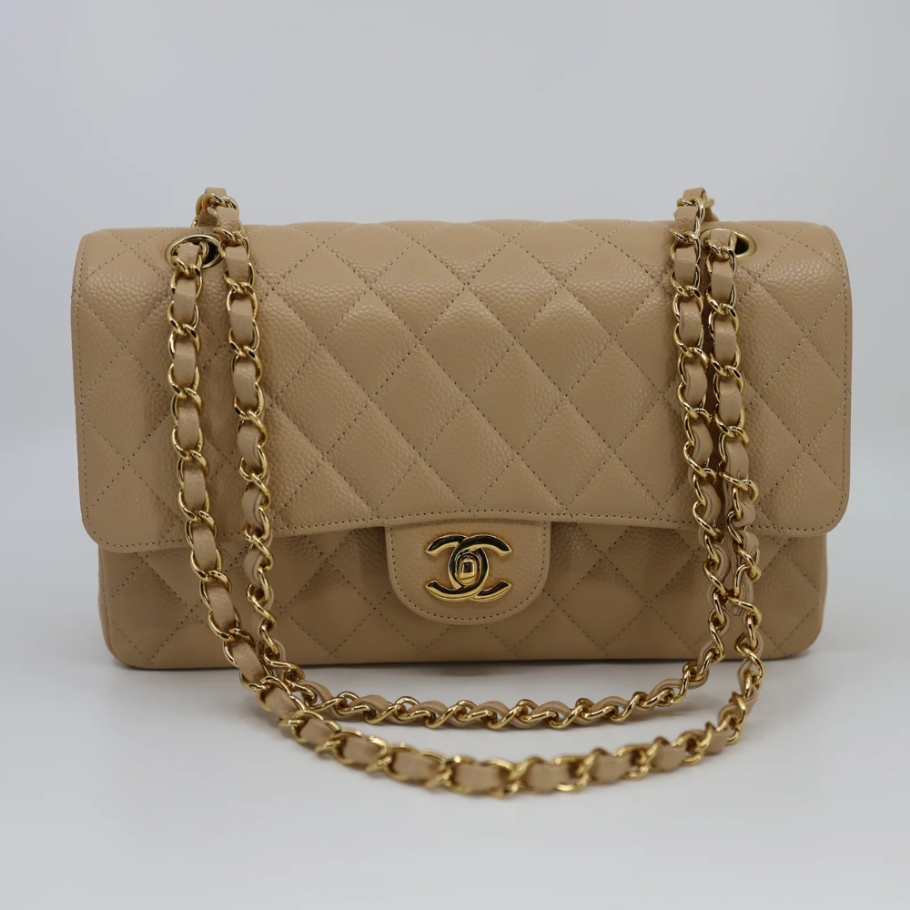 Chanel Medium Classic Double Flap Bag Beige 25Cm A01113 Y04059 NZG77 - Image 2