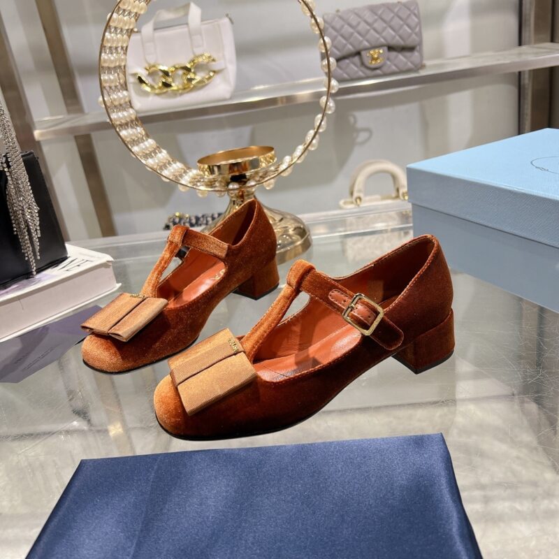 Alternative view of PRADA VELVET MARY PUMPS GINGER