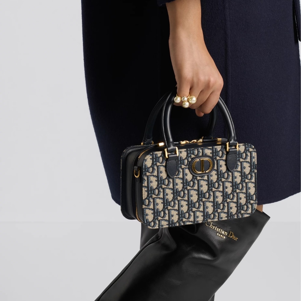 DIOR MY DIOR MINI DOCTOR BAG BLUE OBLIQUE JACQUARD 21CM S2349UTZQ M928 - Image 3