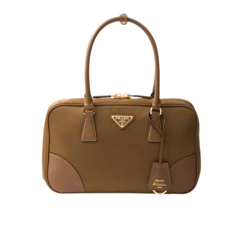 PRADA RE EDITION 1978 MEDIUM RE NYLON AND SAFFIANO CORK BEIGE 30CM 1BB115 R064 F0594 V TOO
