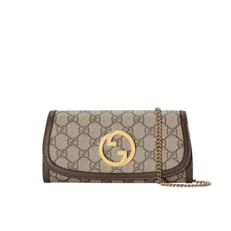 GUCCI BLONDIE CONTINENTAL CHAIN WALLET BEIGE 21CM ‎‎725215 K9GSG 8358